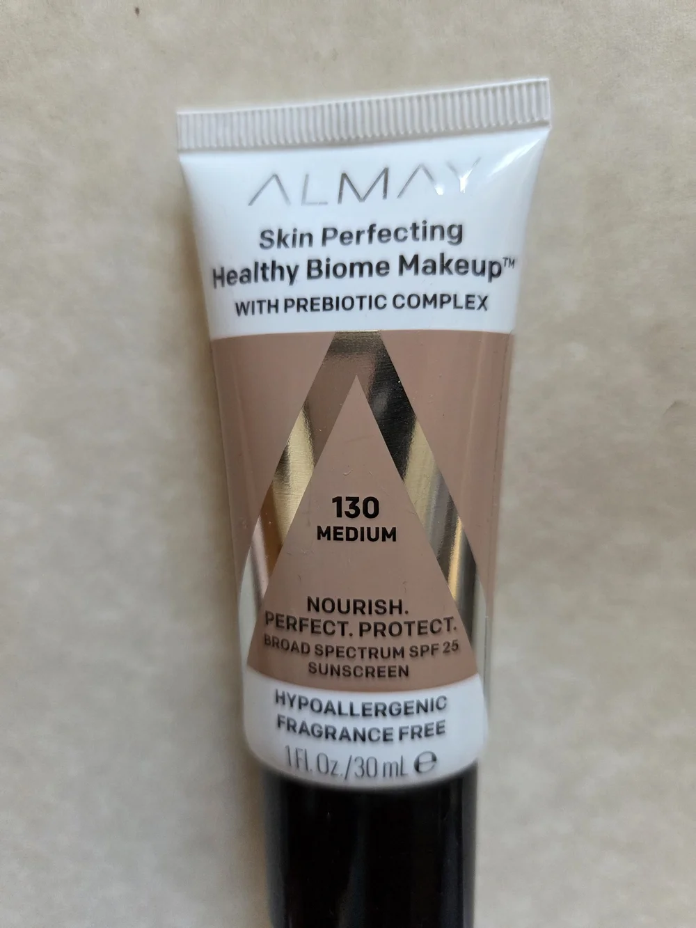 Almay Skin Perfecting Healthy Biome Foundation Makeup SPF 25, 130 Medium 1 fl oz